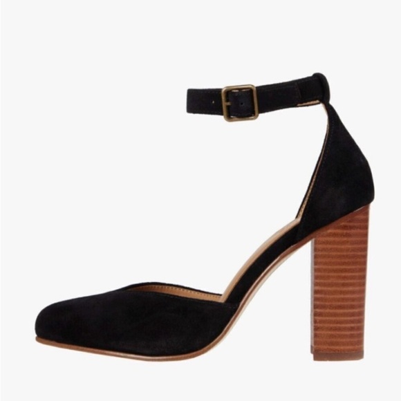 Anthropologie Soludos Collette Heels Leather Velvet 7.5 Night Out Holiday Party - Picture 8 of 16